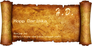 Hopp Darinka névjegykártya